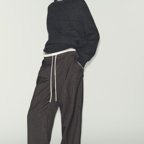 DOUBLE WAIST WIDE LEG PANTS - M - Picture 4 of 4